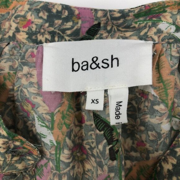 ba&sh Jasmine Botanical Print Shirt Dress Size XS Cotton Blend - Picture 6 of 8